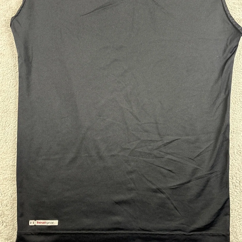 Under Armour Heatgear Mens Size XL Compression Black Top Sports Gym Athletic